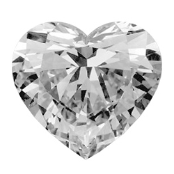 0.63 Carats, Heart F Color, VVS1 Clarity and Certified by GIA