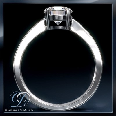 Low profile solitaire engagement ring settings