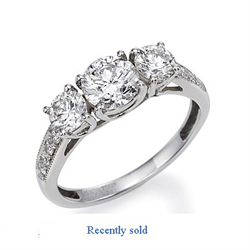 Picture of 3 stone diamond ring settings with side diamonds