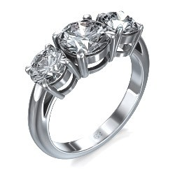 Picture of Round cut three stone engagement ring
