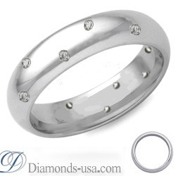 Half a carat diamond wedding ring, 4.7mm.