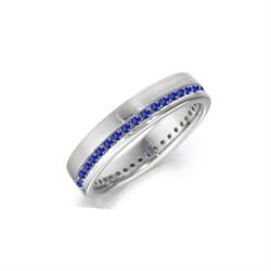 Picture of Royal Blue Round sapphires weddind band