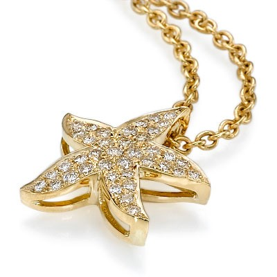 The diamonds Star Fish pendant