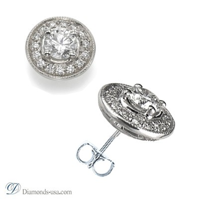 Designers pave set diamond stud earrings