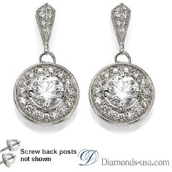 Designers drop round earrings with diamonds