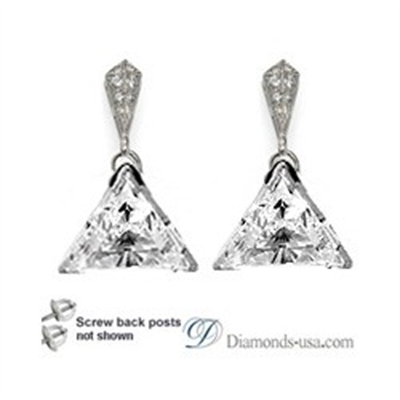 Stud and drop Triangle diamond earrings-settings