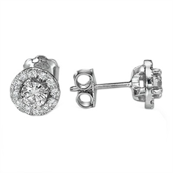 Picture of Halo earring stud settings, 0.31 carats side diamonds