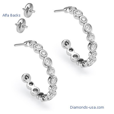 Diamond Hoop earrings 1.15carat