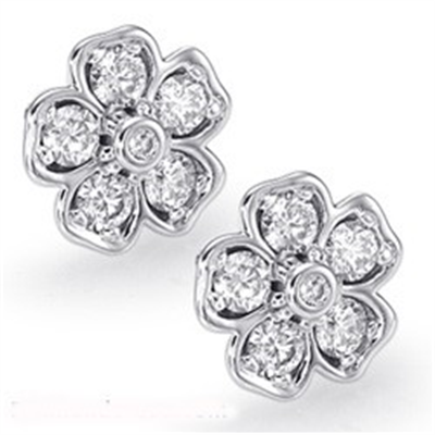 Hearts diamond earrings, 1.01 carats