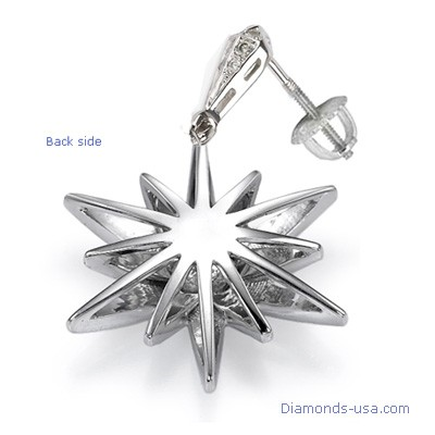 Star diamond earrings, 0.75 carats