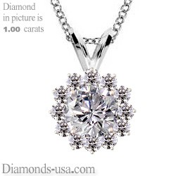 Cluster pendant for round diamonds 