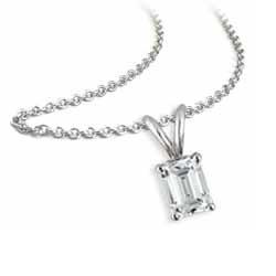 Solitaire Pendant for Emerald cut diamonds