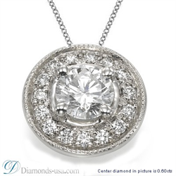 Picture of Halo Pendant for rounds with surrounding diamonds