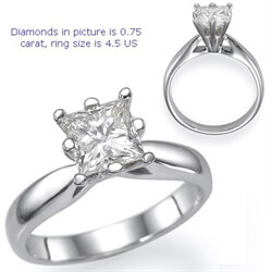 Picture of Martini solitaire engagement ring for Princess