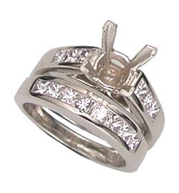 1.04 carats sides bridal ring sets
