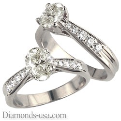 1/2 carat side stones Criss Cross bridal ring sets