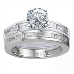 Baguette diamonds Bridal set rings