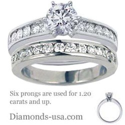 Bridal ring sets settings with round side diamonds