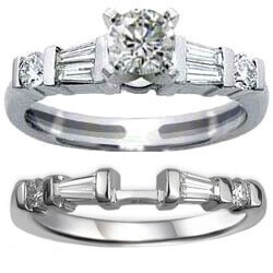 Picture of Bridal rings with Baguette and round diamonds
