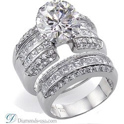Picture of Bridal rings set, 2.25 carat side diamonds