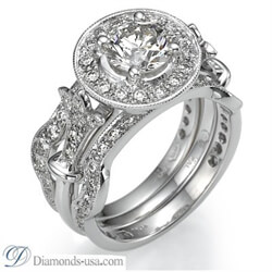 Picture of Victorian style bridal rings set, 0.90 carats