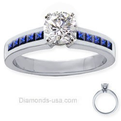 Picture of Engagement ring with Royal blue Sapphires