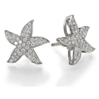Starfish earrings 1/2 carat round diamonds