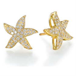 Picture of Starfish earrings 1/2 carat round diamonds