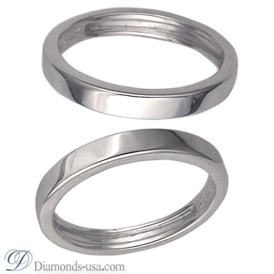 3 mm, Flat surface wedding ring