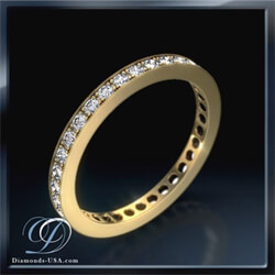 Picture of 2 mm eternity millgrained ring with diamonds