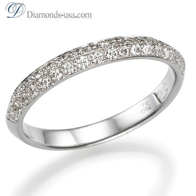 3mm Knife Edge wedding ring with diamonds
