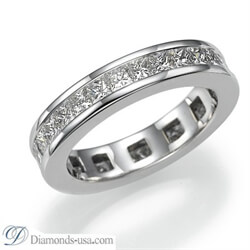 Picture of Eternity ring, Princess diamonds.3.84 carat