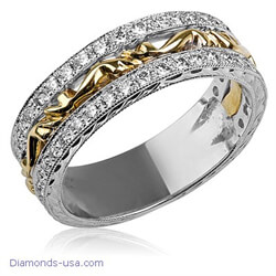 Picture of Art Deco wedding ring set with round diamonds