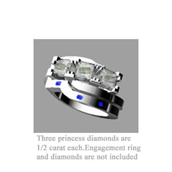 Picture of Matching wedding band for embracing 3 stone rings