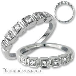 Picture of Princess and Round Diamond stairs ring
