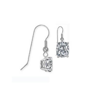 French Hinged Locked Cushion diamond earrings