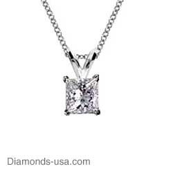 Picture of Princess diamonds Solitaire pendant 