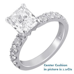 Picture of Engagement ring for large diamonds, 1 cts side diamonds