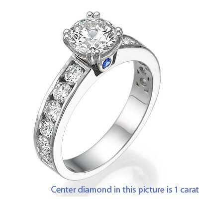 1 carat of side diamonds engagement ring