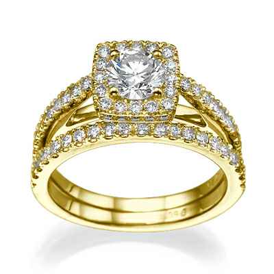 Bridal set with 0.75 carats side diamonds 