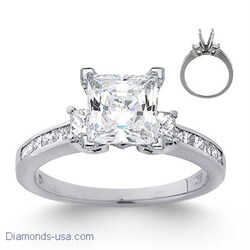 Picture of 0.80 cts side princess diamonds engagement ring