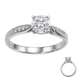 Picture of Cathedral engagement ring with side diamonds
