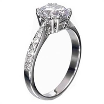Double prongs designers engagement ring