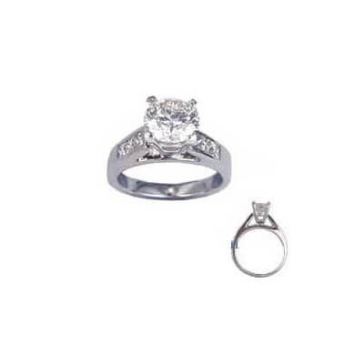 Engagement ring settings, 0.5 carat accent Princess