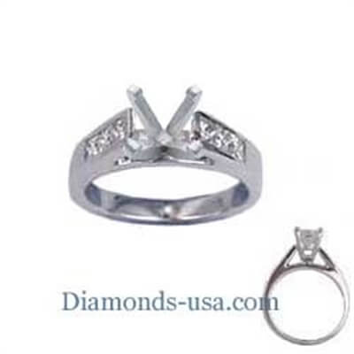 Engagement ring settings, 0.5 carat accent Princess