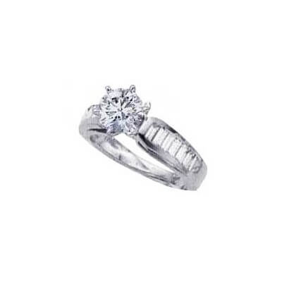 Engagement ring settings, side Baguettes 0.95 carat