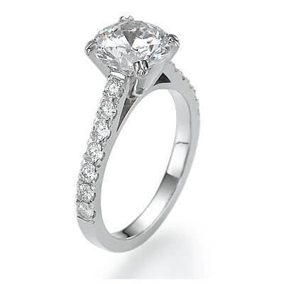 Engagement ring with 1/2 Carat side diamonds