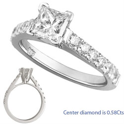 Picture of Engagement ring with 1/2 Carat side diamonds