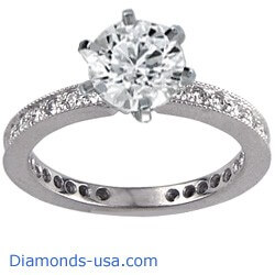 Picture of Mill grained round diamonds engagement ring