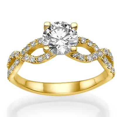 Slalum engagement ring diamonds encrusted